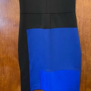 Great blue/black color block dress
